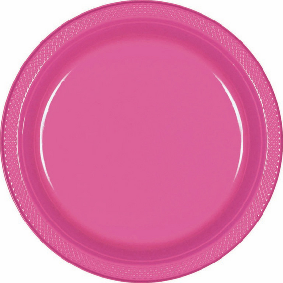 Bright Pink - Plastic Plate 23cm