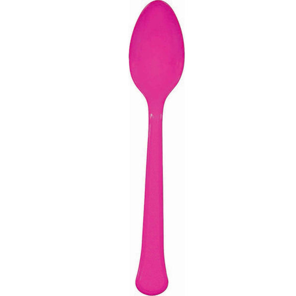 Bright Pink - Plastic Spoons