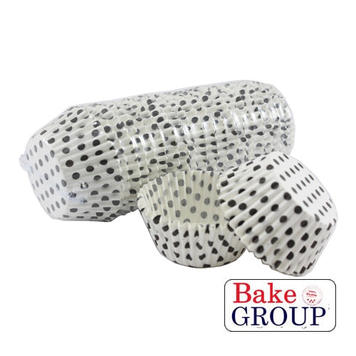 Cupcake Cases - 500 White/Black Dots