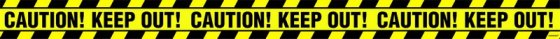 HALLOWEEN CAUTION! KEEP OUT! TAPE BANNER PLASTIC