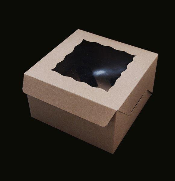 CUPCAKE BOXES - BROWN (HOLDS 4)