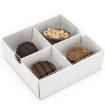 CHOCOLATE BOXES WITH CLEAR LID - WHITE (SINGLE)