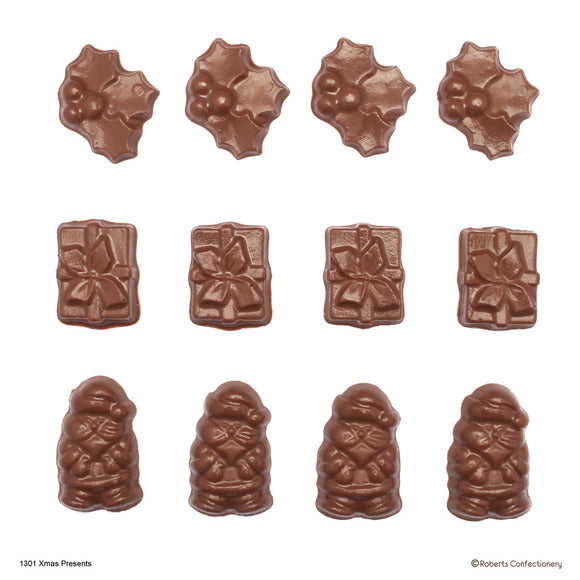 Roberts Chocolate Moulds - PRESENTS, HOLLY & SANTA