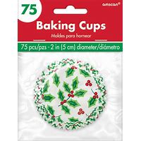 CHRISTMAS CUP CAKE PATTY TINS - HOLLY