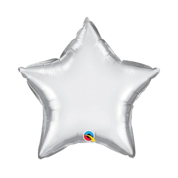 45cm Foil Balloon - STAR - CHROME SILVER