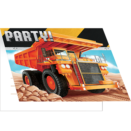 Party Invitations - CONSTRUCTION TRUCK