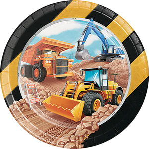Party Paper Plates 23cm - CONSTRUCTION TRUCK