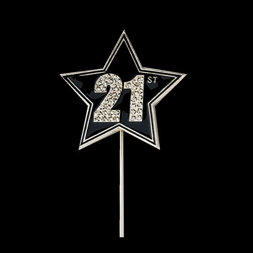 21st Diamond Star Cake Topper