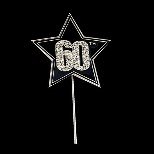 60th Diamond Star Cake Topper