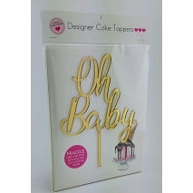 Acrylic Cake Topper - OH BABY (Gold)