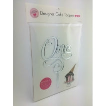 Acrylic Cake Topper - ONE (Silver)