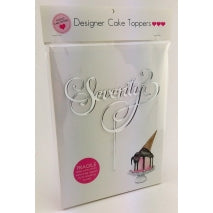 Acrylic Cake Topper - SEVENTY (Silver)