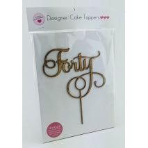 Acrylic Cake Topper - FORTY (Timber)