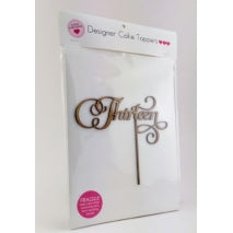 Acrylic Cake Topper - THIRTEEN (Timber)