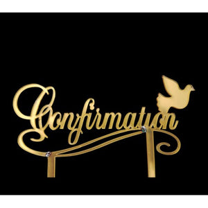 ACRYLIC CAKE TOPPER - CONFIRMATION GOLD MIRROR