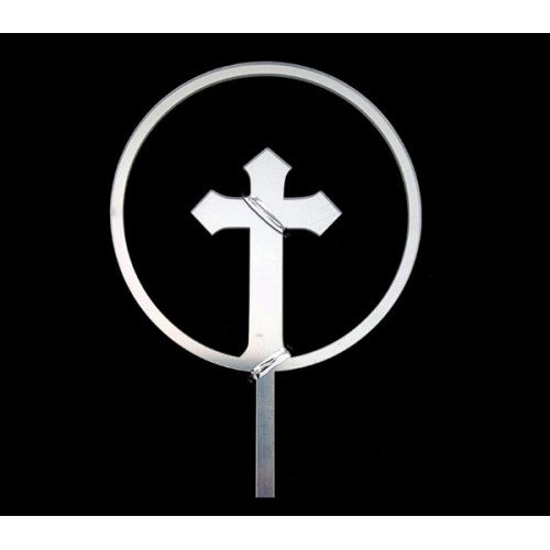 ACRYLIC CAKE TOPPER - CROSS (SILVER)