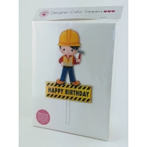 Acrylic Cake Topper - HAPPY BIRTHDAY CONSTRUCTION