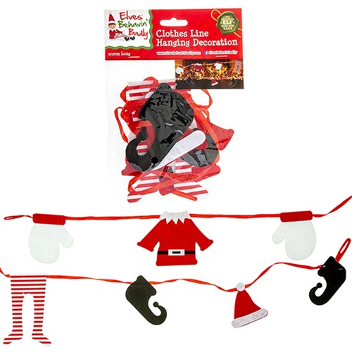 Elf on the Shelf - CLOTHES LINE HANGING DECO