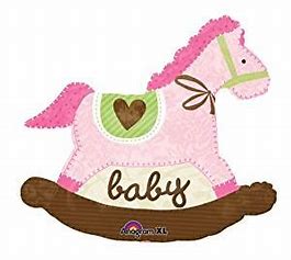 SuperShape Foil - BABY PINK ROCKING HORSE