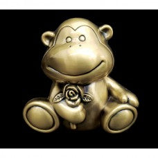 PEWTER MONEY BOX - GOLD MONKEY