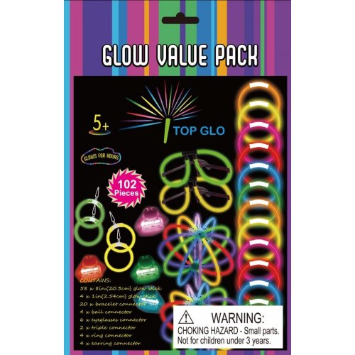 Glow Sticks VALUE Pack - 102 Pieces