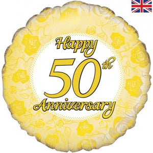 45cm Foil Balloon - HAPPY 50TH ANNIVERSARY