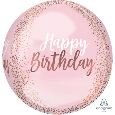 ORBZ Balloon Bubbles - HAPPY BIRTHDAY ROSE GOLD