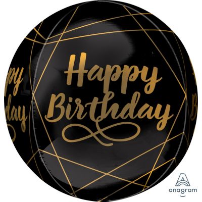 ORBZ Balloon Bubbles - BIRTHDAY BLACK & GOLD