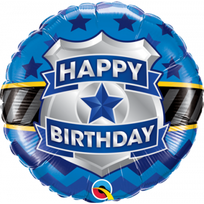 45cm Foil Balloon - HAPPY BIRTHDAY - POLICE BADGE