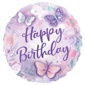 45cm Foil Balloon - HAPPY BIRTHDAY Butterflies