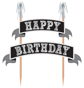 CAKE PICK - BLACK wood with Paper