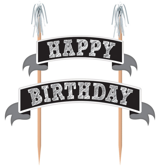 CAKE PICK - BLACK wood with Paper