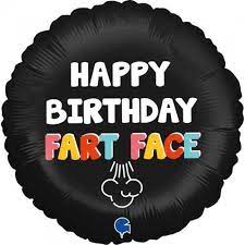 45cm Foil Balloon - HAPPY BIRTHDAY FART FACE
