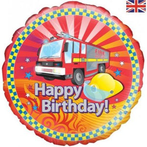 45cm Foil Balloon - HAPPY BIRTHDAY FIRE TRUCK
