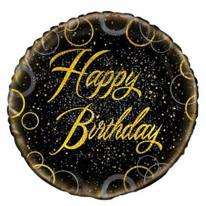 45cm Foil Balloon - HAPPY BIRTHDAY GOLD