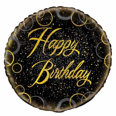 45cm Foil Balloon - HAPPY BIRTHDAY GOLD