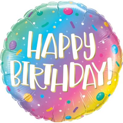 45cm Foil Balloon - Happy Birthday RAINBOW