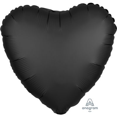 45cm Foil Balloon - HEART - BLACK