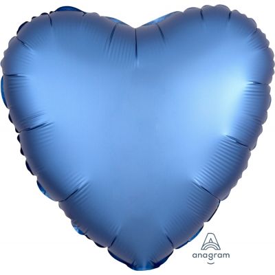 45cm Foil Balloon - HEART - LUXE AZURE BLUE