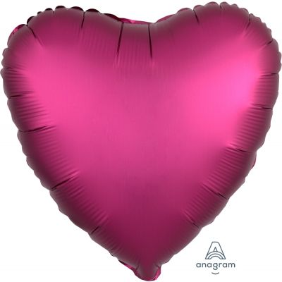 45cm Foil Balloon - HEART - POMEGRANATE