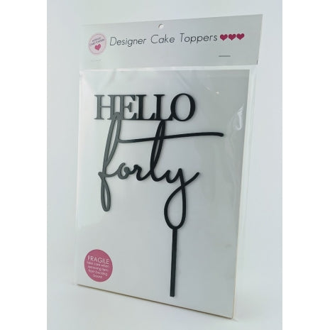 Acrylic Cake Topper - HELLO FORTY