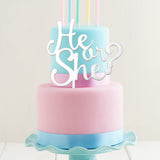 Sugar Crafty He Or She White Cake Topper