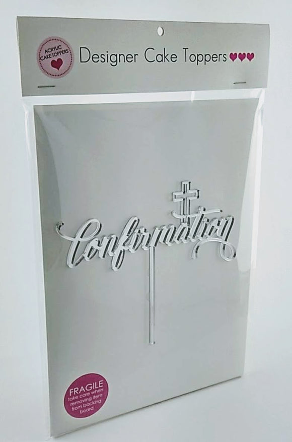 Acrylic Cake Topper - Confirmation ( Sliver)