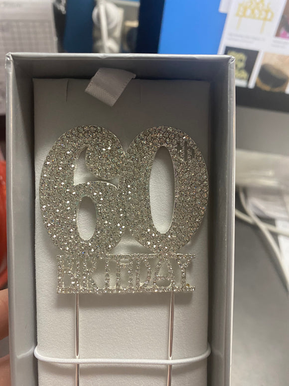 60 th Diamond Cake Topper