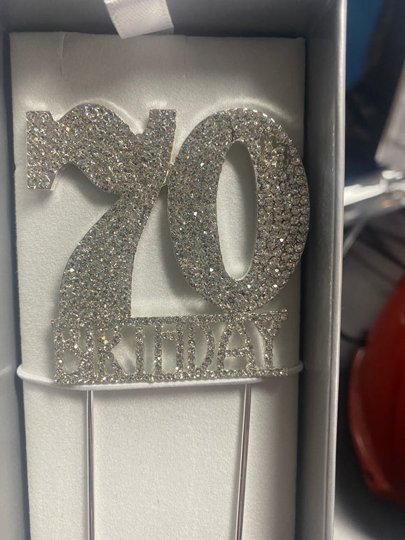 70th Diamond Cake Topper