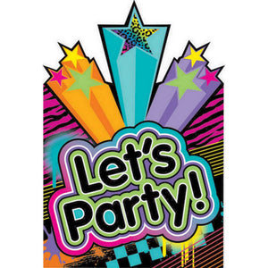 Party Invitations - LET'S PARTY NEON