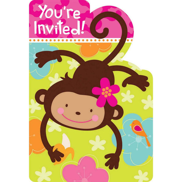 ** Clearance *** Party Invitations - MONKEY LOVE