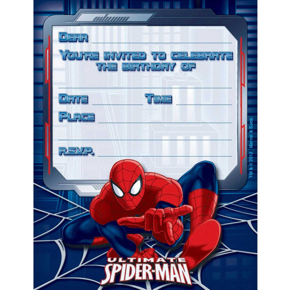 Party Invitations - SPIDER MAN