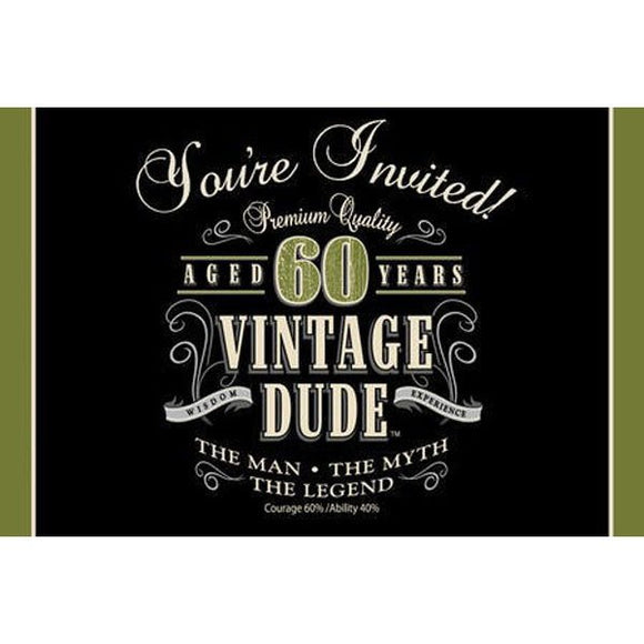 **CLEARANCE** Party Invitations - VINTAGE DUDE (60)