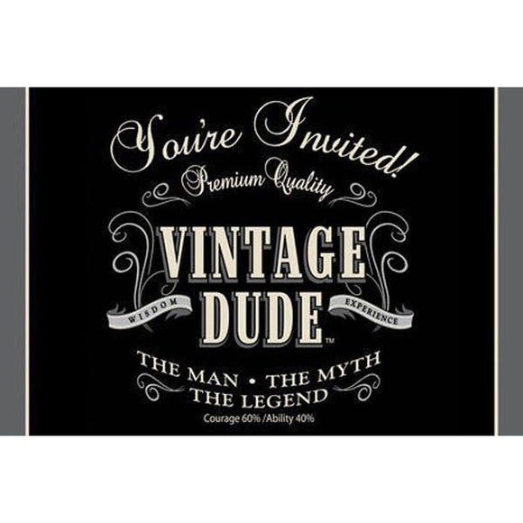 *** DELETED LINE *** Party Invitations - VINTAGE DUDE